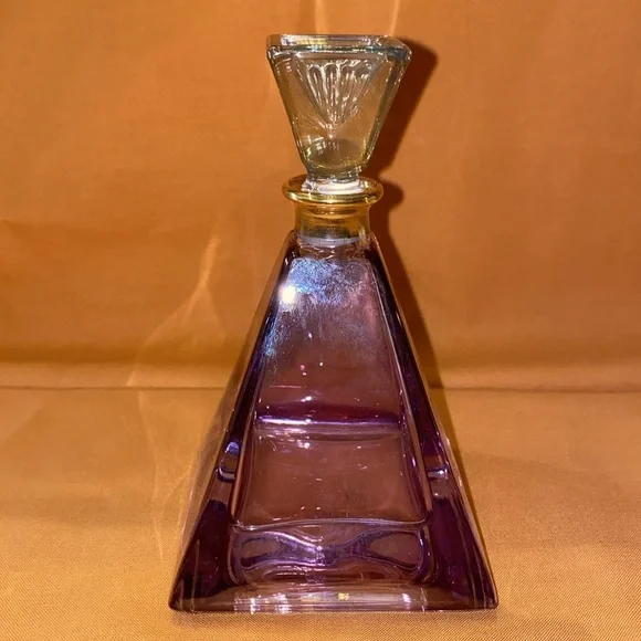 Vintage 1970’s RCR Crystal Perfume Bottle - Purple Pyramid Shape Perfume Bottle - Picture 2 of 4